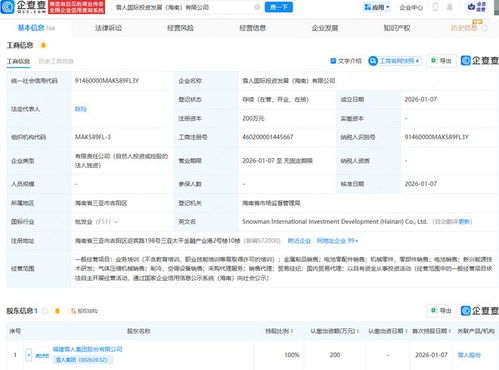 雪人集團布局海南自貿港，成立國際投資發(fā)展公司聚焦新興能源技術研發(fā)